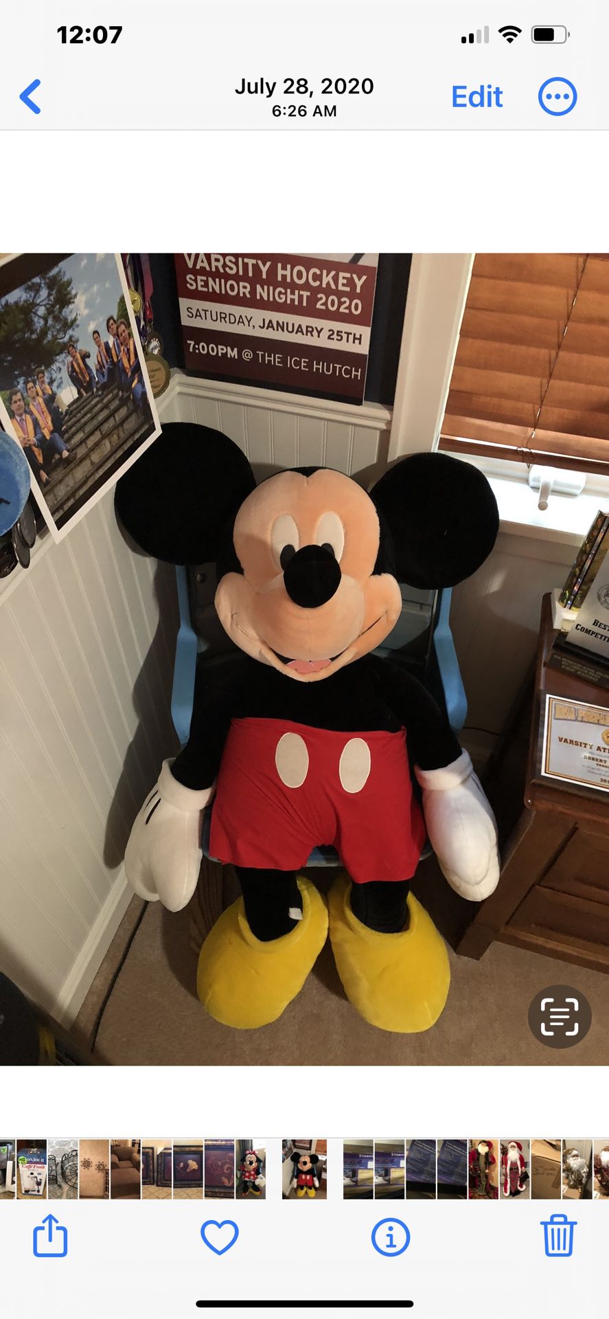Plush 40” Giant Mickey & Minnie Stuffed Animals-Set Of 2, $200