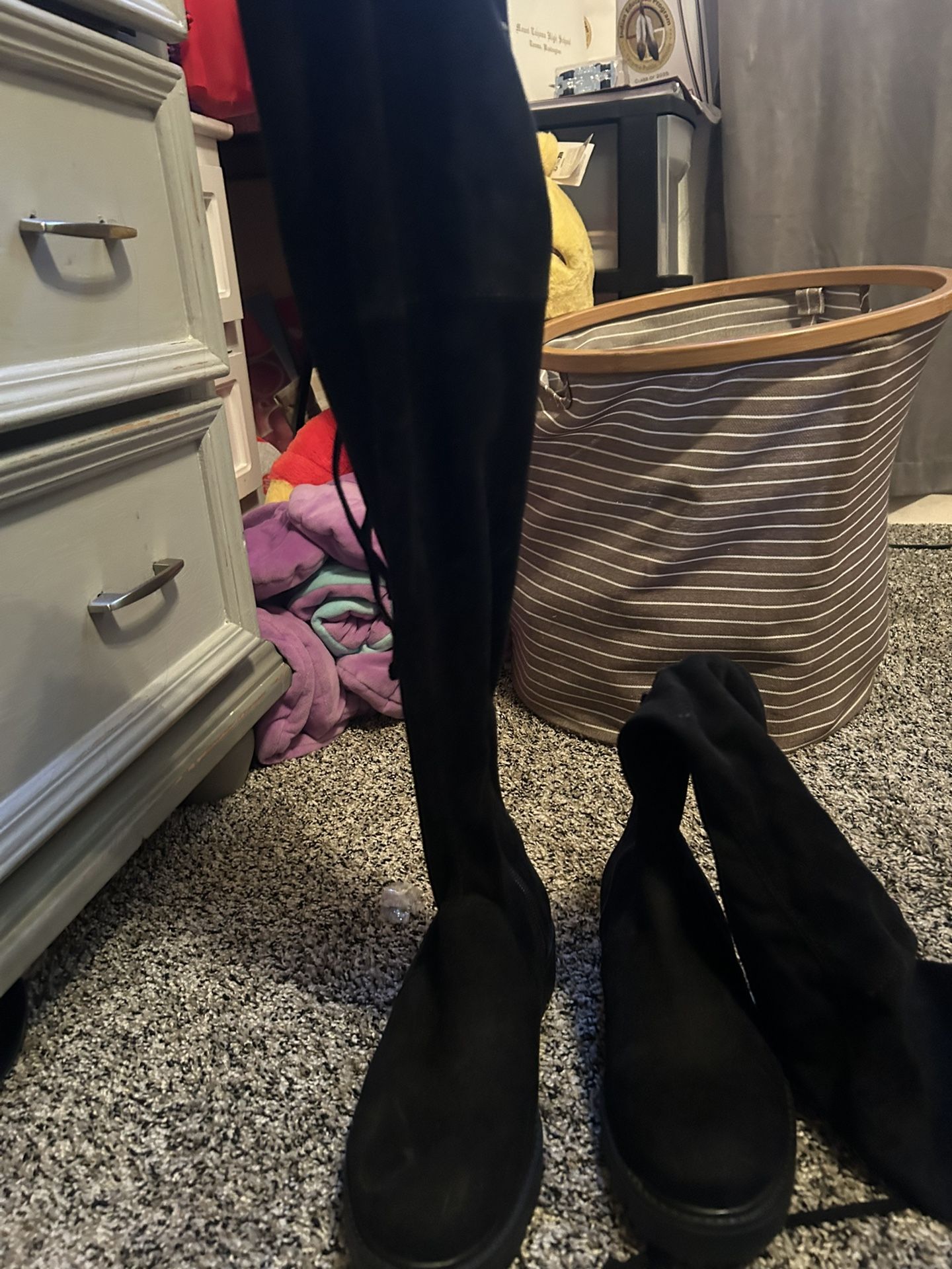 Black Knee High Boots