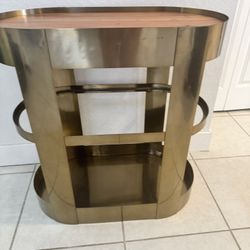 CB2 Brass Bar Cart