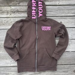 Brown and pink diffrnt youth full zip up