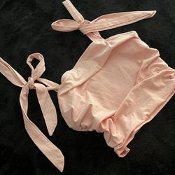 baby pink bow straps