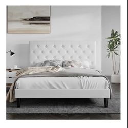 Queen Size White Tufted Bed Frame & Set 