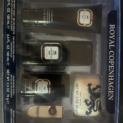 Royal Copenhagen 5 Piece Gift Set for Men VERY RARE WITH 3.4 OZ EAU DE COLOGNE S