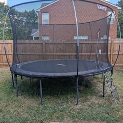Lejump Pumpkin Outside Net Trampoline 
