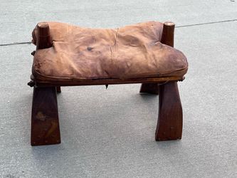 Vintage camel saddle stool
