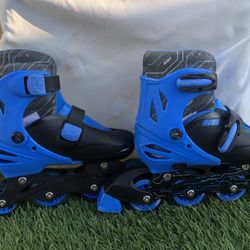 Neon Blue Kids Roller Skates Size 12-2