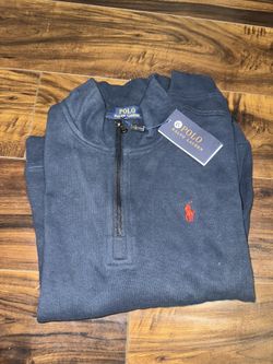 Navy Blue Polo Sweater Zip Up Men’s Medium