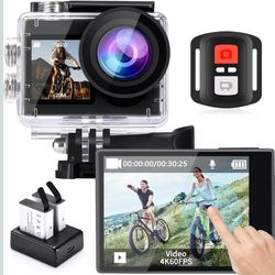 Action Camera with EIS, WiFi Remote Control, Waterproof/ Underwater Camera