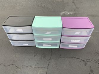 3 Drawer Sterilite Storage Cart with wheels