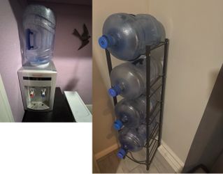 Honeywell Hot & Cold Water Dispenser + Storage Rack + 5 Jugs
