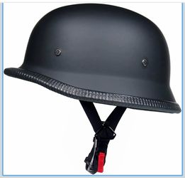 German Style Motorcycle Half Helmet Open Face Adult Men Women DOT Approved Retro Helmet，Matte Black