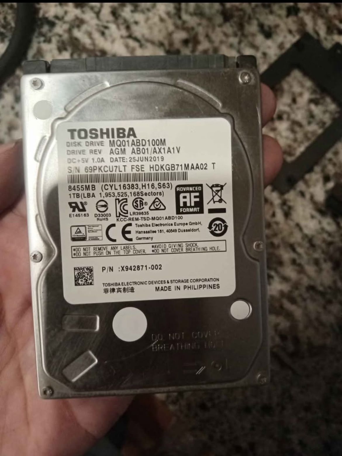 Toshiba 1TB hard drive disk for laptops and computers or Xbox one internal hard drive