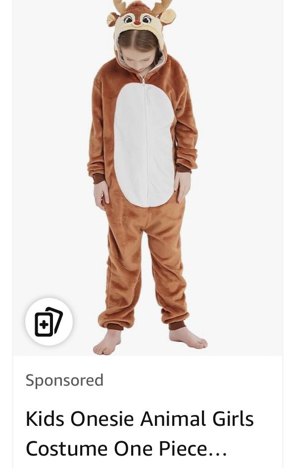 Kids Deer Onesie Costume 6-7 Yrs