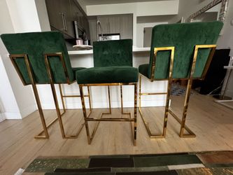 Emerald Green & Gold Stools