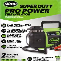 Slime Super Duty Pro Power Tire Inflator with Dual Piston Motor and LED Display (0-99 psi)