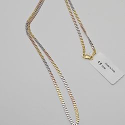 🔥 Tri-Color Flat Cuban Chain – Only $40 🔥