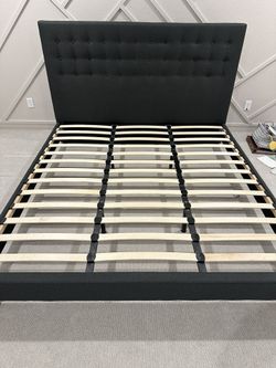 King Low Profile Bed Frame Charcoal
