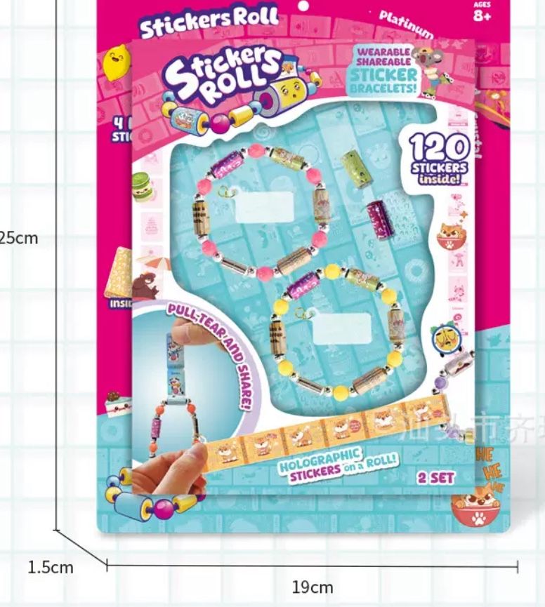 Sticki Rolls Anna & Erin BFF Pack – Wearable Friendship Bracelets with 120+ Stickers | Collect and Share | Anna and Erin Charms | Ages 5 and Up