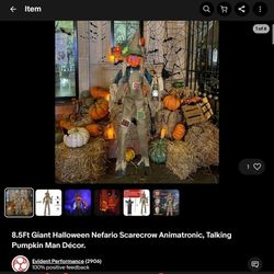 Nerario 8.5 ft Scarecrow Animatronic Halloween Decoration 