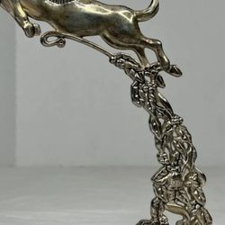 Vintage Godinger Silver Plated Reindeer  Christmas Candle Holder