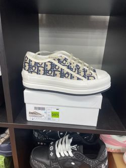 Christian Dior beige and blue Oblique canvas Walk'N'Dior low-top sneaker