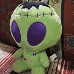HOLLOWEEN NEON GREEN ALIEN FRANKENSTEIN STUFFED PLUSH TOY BY AURORA
