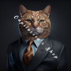 Gorgeous Cat In A Business Suit Poster