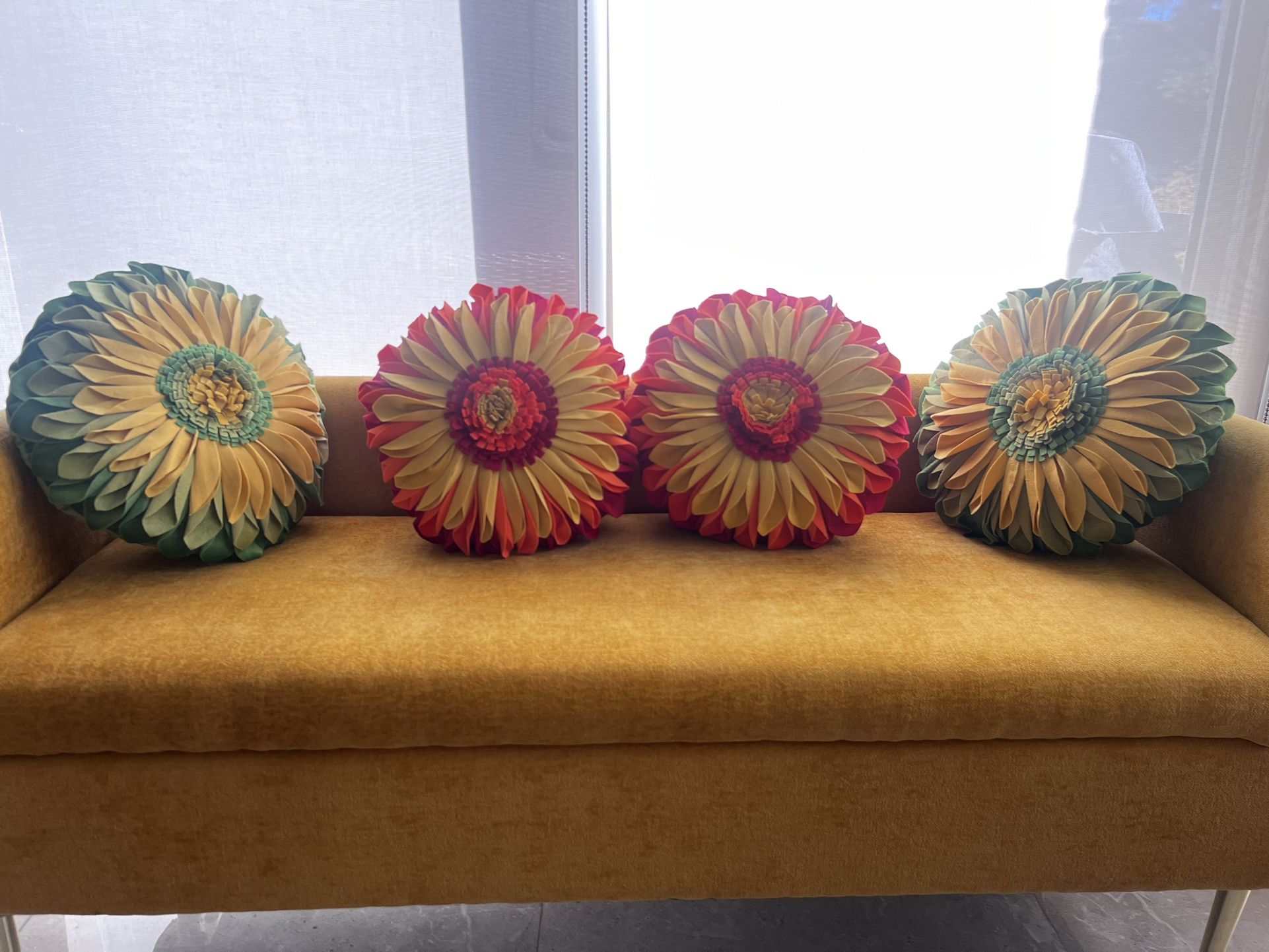 Decorative Feathers Flower Pillows