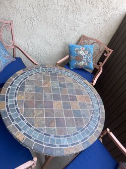 Outdoor Mosaic Tile Bistro Table and Chairs Set