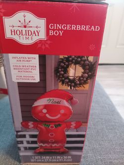 BRAND NEW BOX CHRISTMAS BIG HORN SHEEP LIGHTS UP HAVE 2 AND 1 GINGER BREAD BOY..$8.00 EACH NEWBOX