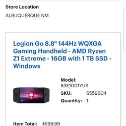 Legion Go Handheld Gamning Console