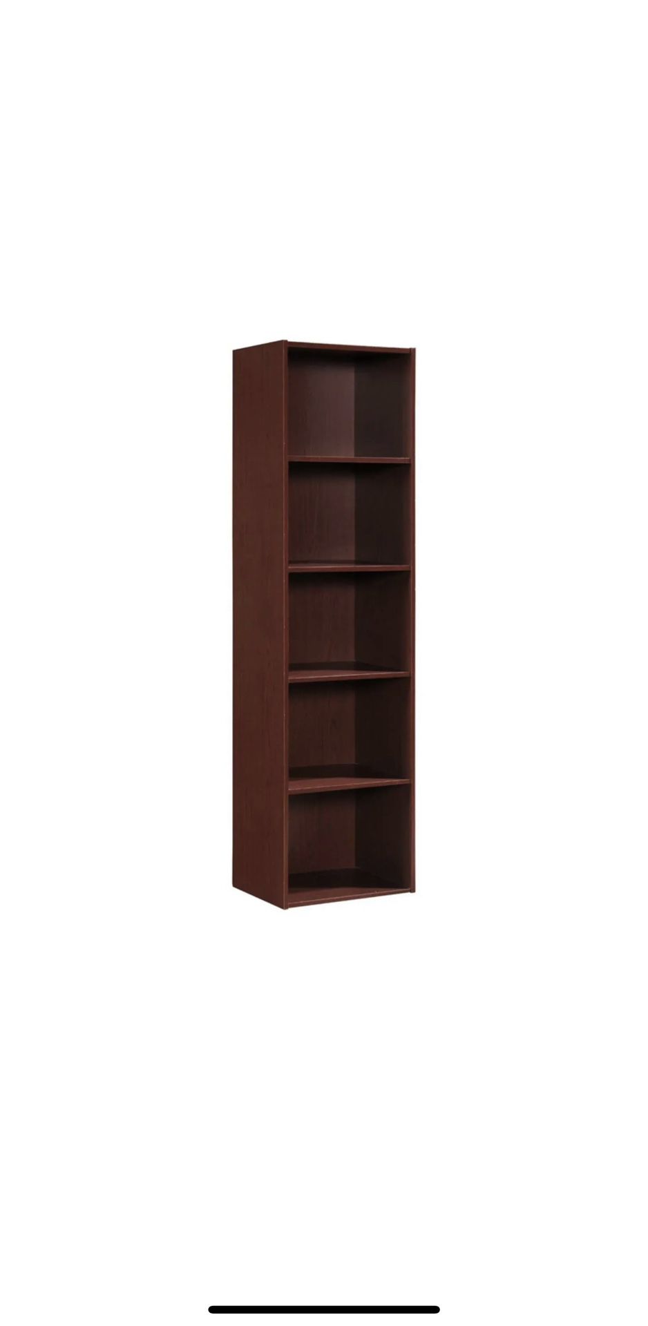  Shelf Bookcase Organizer, Mahogany Wood Finish