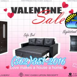 Black Sofa Bed Couch New Cama Faux Leather Nuevo New 