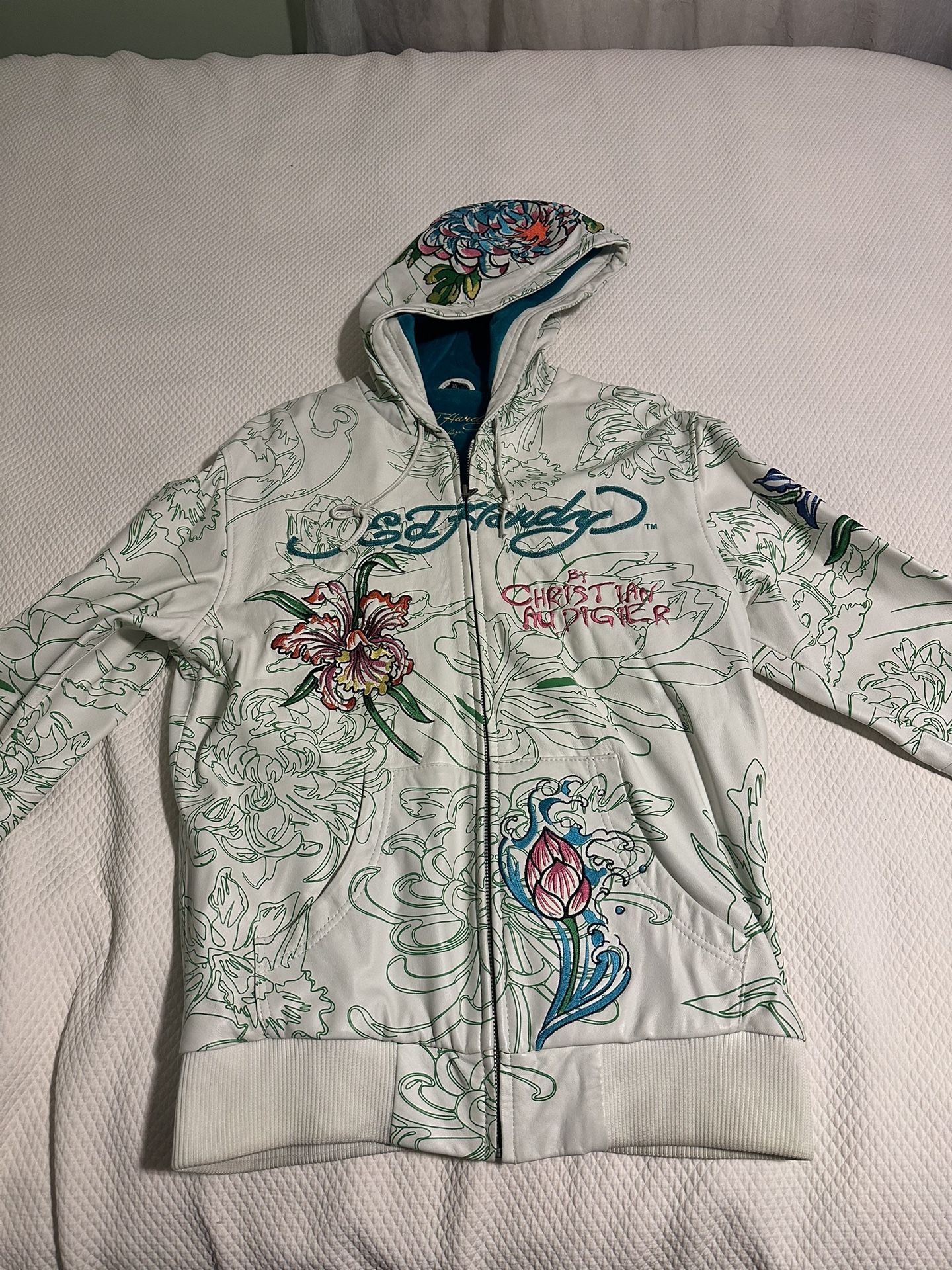 Ed Hardy Leather Bomber