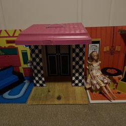Vintage 1968 Barbie Family House with Furniture and Doll