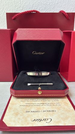 Authentic Cartier LOVE Bracelet 18K White Gold Size 16 – Full Set