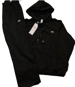 Alo Black Hoodie and Sweatpants Set