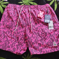 Psycho Bunny Stripes Swim Trunks 