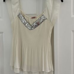 Papaya Off White Top With Silver Trim