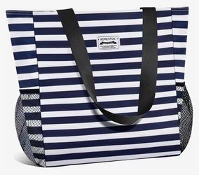 Large Waterproof Beach Bag for Women Sandproof Tote Bag with Zipper and Pockets Pool Bag for Travel Gym Vacation