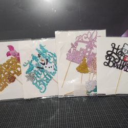 Disney Cake Topper + Hello Kitty Set/4 BNIP 