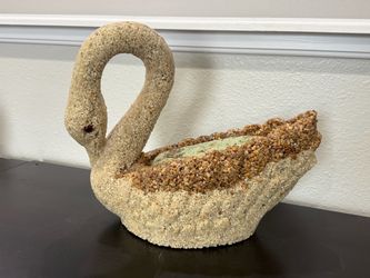 Late 20th Century Stone & Pebbles Swan Planter