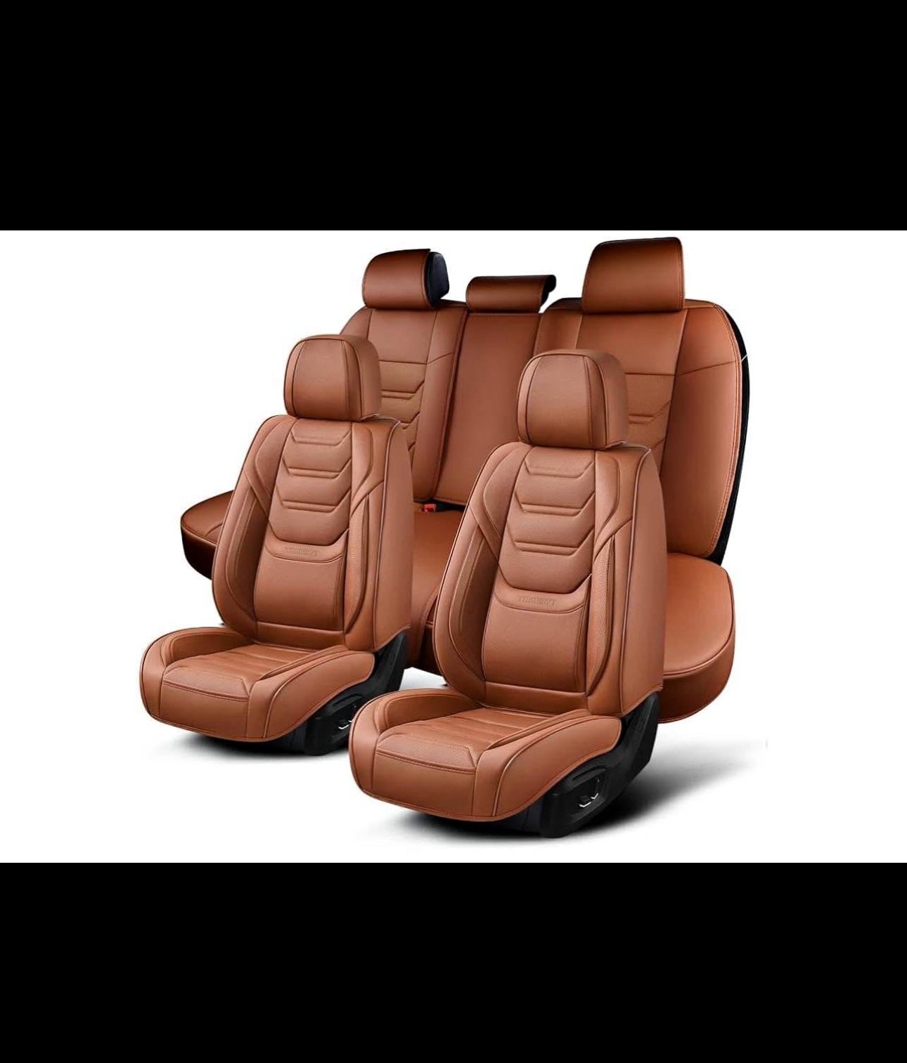 Car Seat Covers Full Set, Breathable Leather Automotive Front and Rear Seat Covers, Car Seat Protectors Full Set, Compatible with Most Vehicles, SUV (