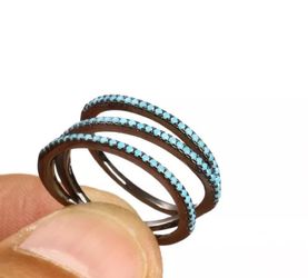 925 Sterling Silver, Turkish Turquoise, Ring Size 6.5