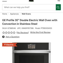 Profile 30 in. Double Electric Wall Oven with Convection Self-Cleaning and Built-In Microwave in Stainless Steel