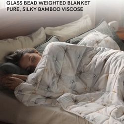 YNM Cooling Bamboo 15lbs Twin Weight Blanket (Silver Lake)