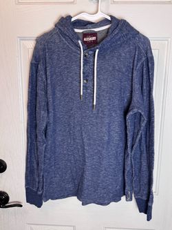 Alesbury Blue Henley Hoodie Pullover Medium