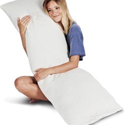 Snuggle-Pedic Full Body Pillow with Shredded Memory Foam Cooling Bamboo Cover