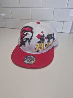 Vintage San Antonio Spurs Snapback Hat White Red Gold NBA Cap