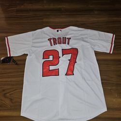 Angels Trout White Jerseys $50ea Firm S M L Xl 2x 3x 